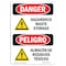 Signmission Safety Sign, OSHA Danger, 5" Height, Hazardous Waste Storage Bilingual Spanish OS-DS-D-35-VS-1320 - alternate 1